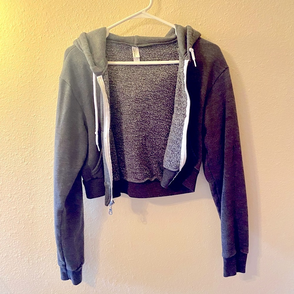 American Apparel cropped zip up hoodie
